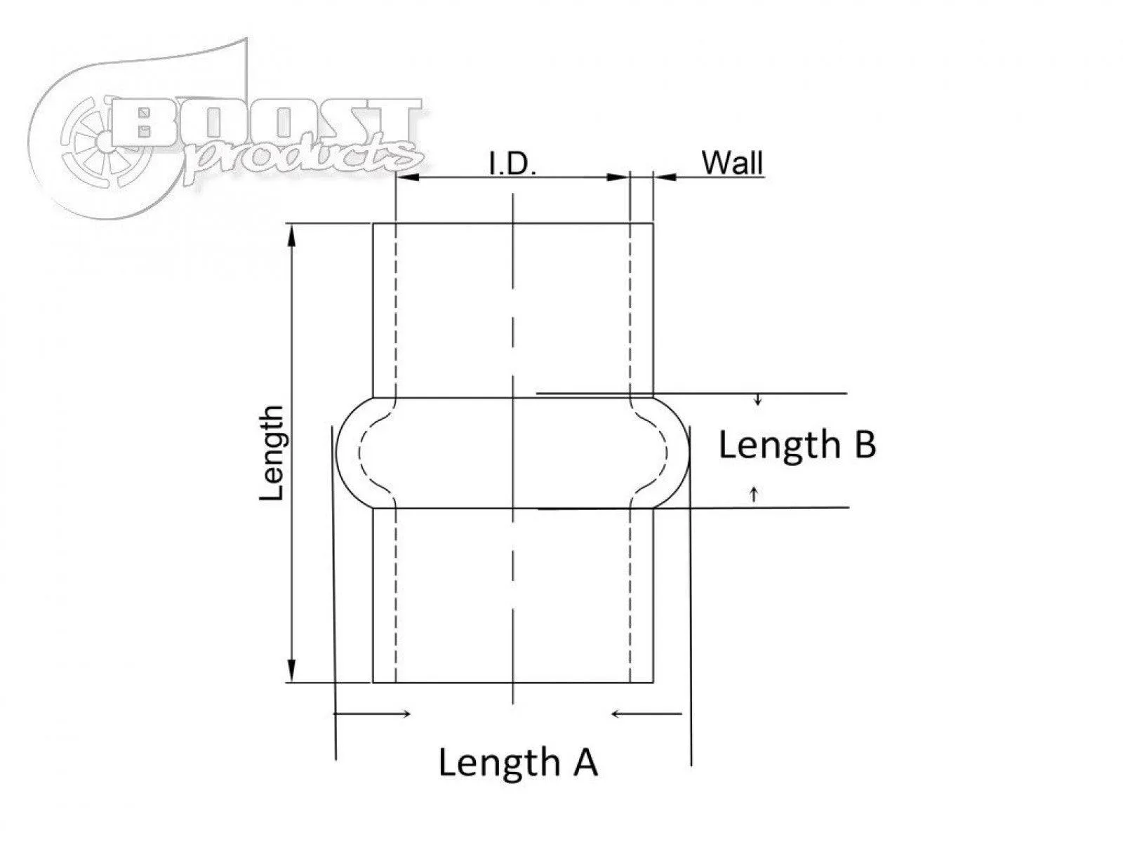 BOOST Products Silicone Coupler with Single Hump, 45mm (1-3/4') ID, Blue