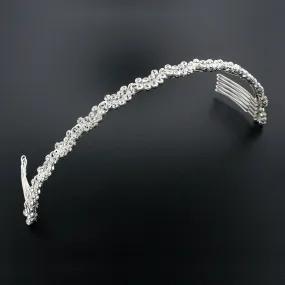 Bridal Headband with Rhinestone Clusters