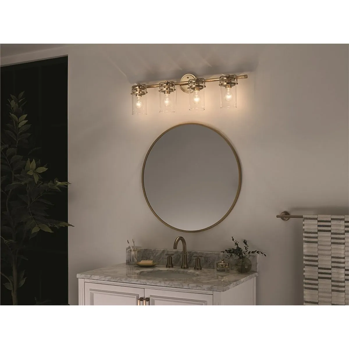 Brinley 33 in. 4 Lights Vanity Light Champagne Bronze finish