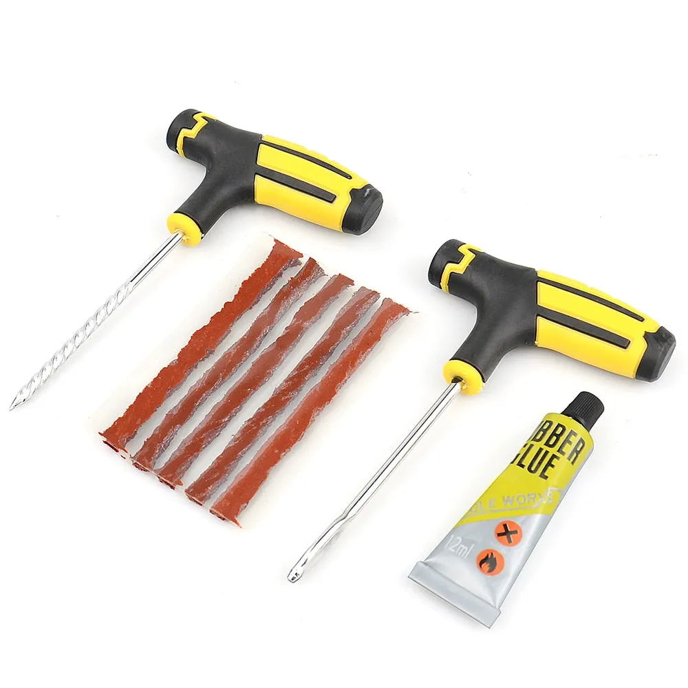 Car Tire Repair Tool Tire Repair Kit Studding Tool Set Auto Bike Tubeless Tire Tyre Puncture Plug Garage Car Accessories