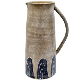 CARAFE CERAMIC GREY & BLUE 15x15x35cm