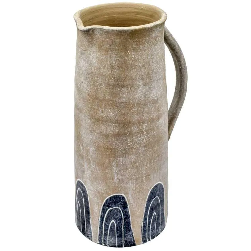 CARAFE CERAMIC GREY & BLUE 15x15x35cm