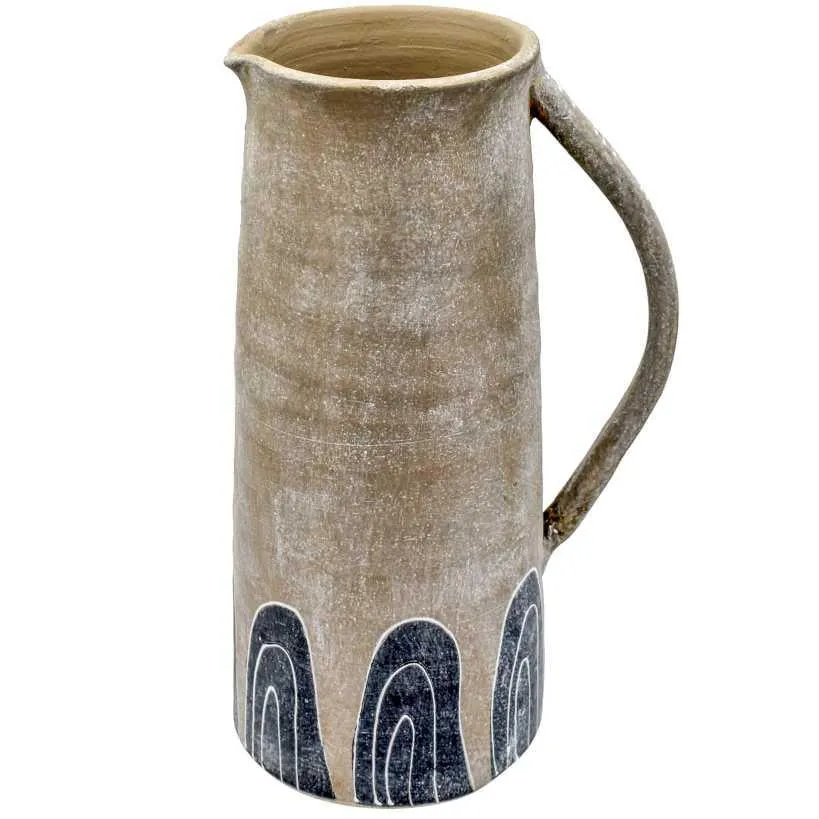 CARAFE CERAMIC GREY & BLUE 15x15x35cm