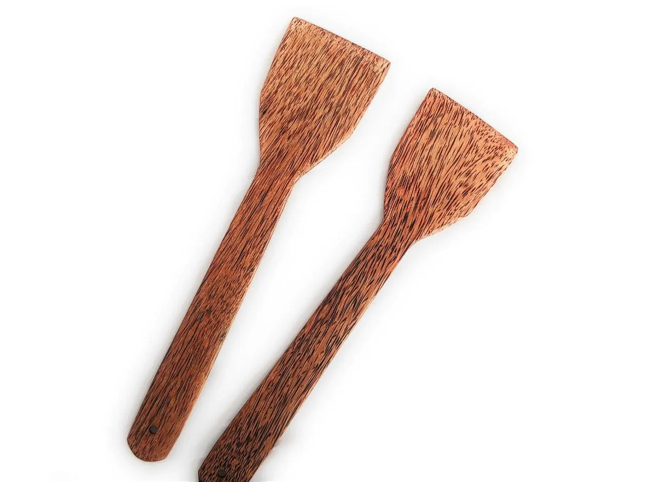 Coconut Wood Spatula for Cooking (Non-Stick Kitchen Utensil, Set of 2)