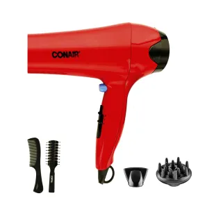 CONAIR- Hair Dryer with Accessories - Red