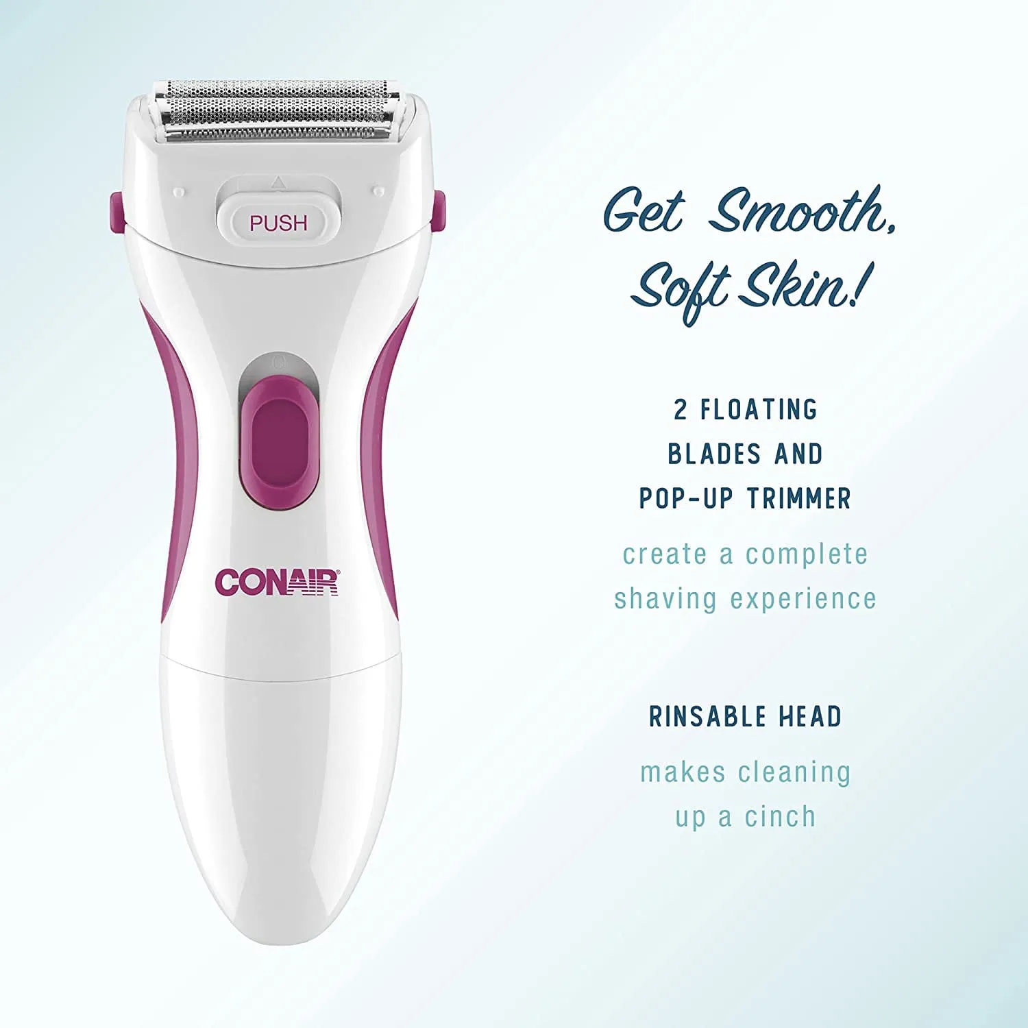 Conair Ladies Cordless Twin Foil Shaver with Pop-Up Trimmer - LWD1RN