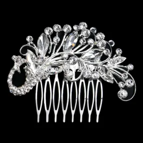 Crystal Bridal Hair Accessory Peacock Shape Hair Comb Wedding Hair Jewelry