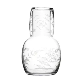 Crystal Carafe Set with Fern Design