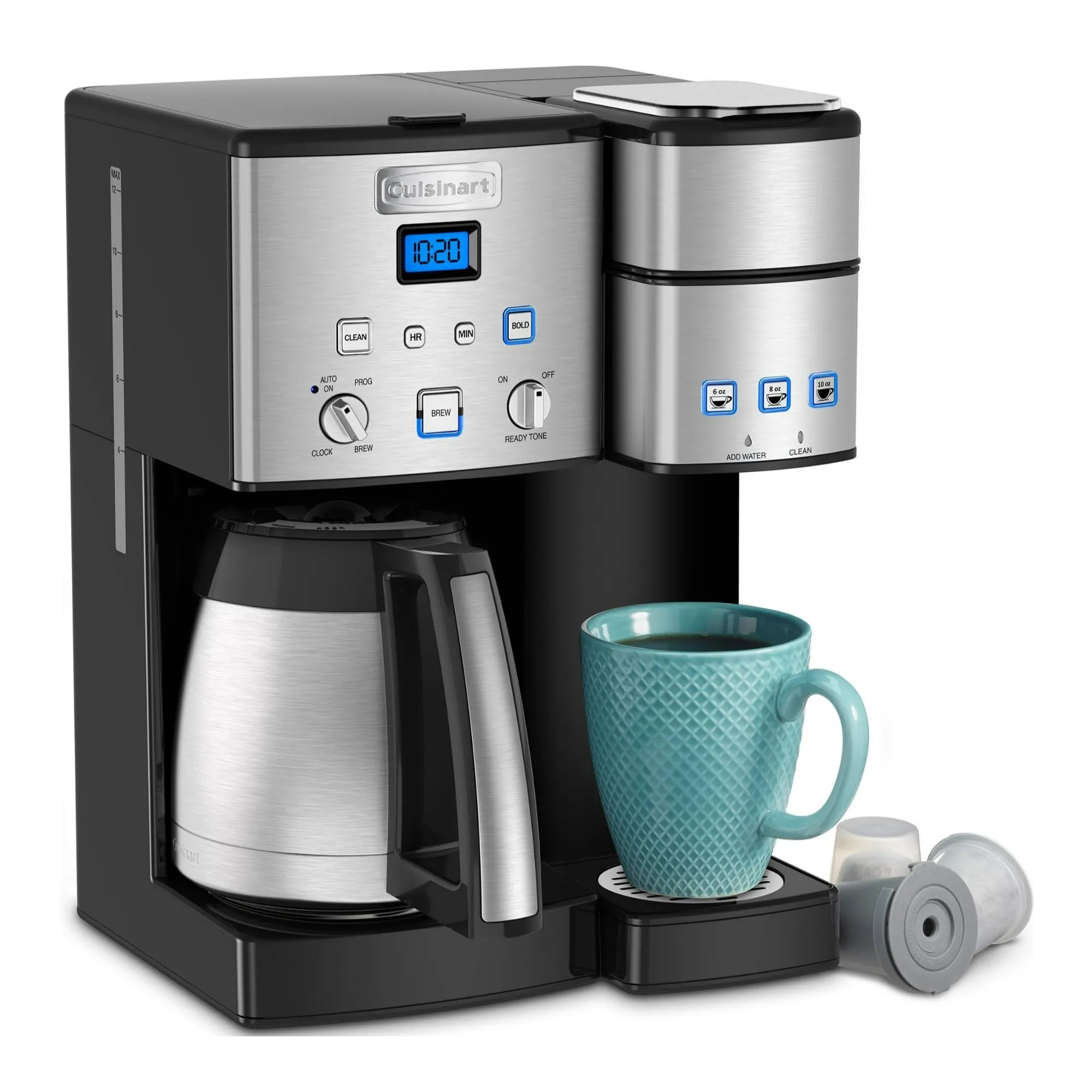 Cuisinart SS-20P1 Coffee Center 10-Cup Thermal Coffeemaker and Single-Serve Brewer, Stainless Steel