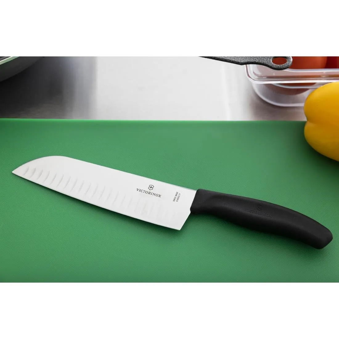 D828 Victorinox Santoku Knife Fluted Edge 17cm