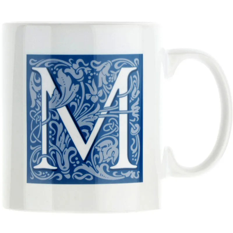 Decorated Initial Mug - Blue