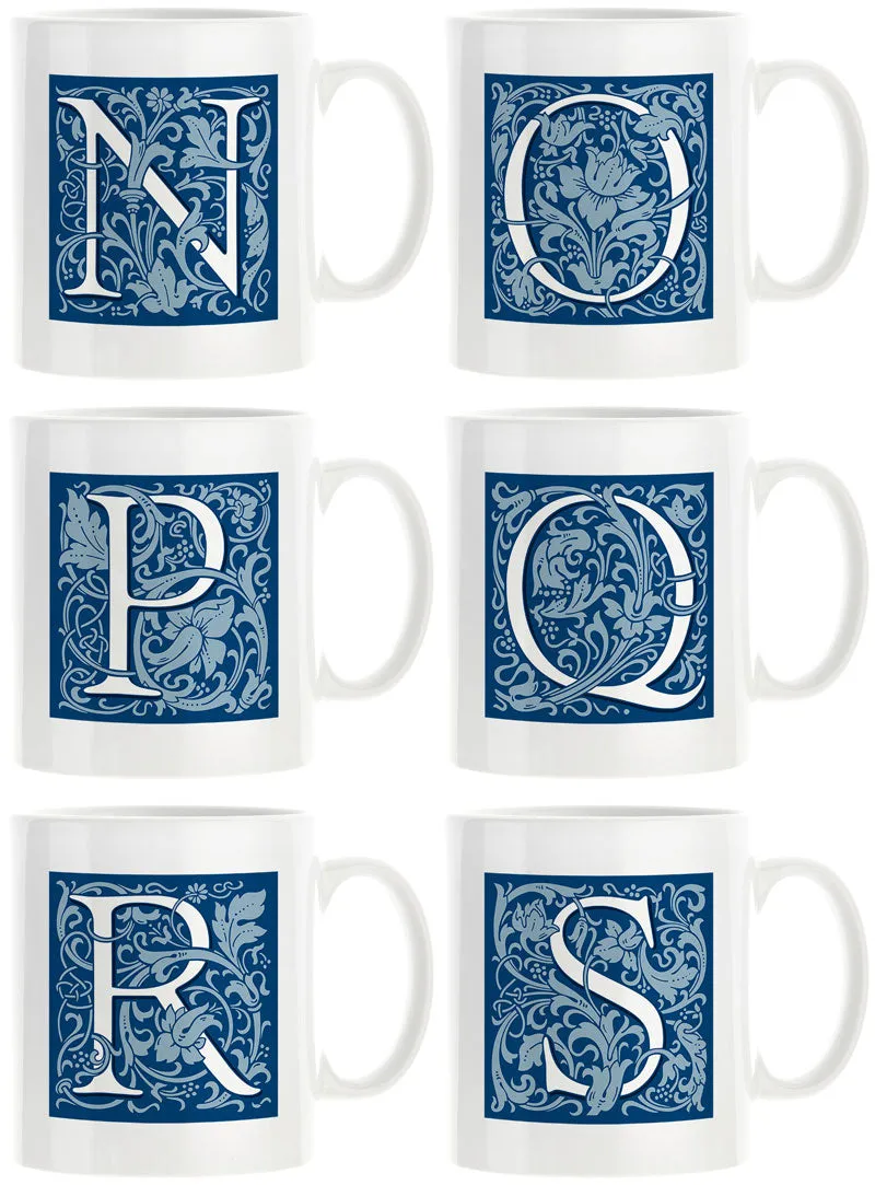 Decorated Initial Mug - Blue