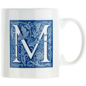 Decorated Initial Mug - Blue