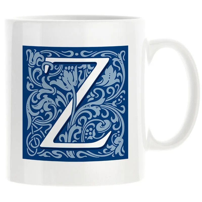 Decorated Initial Mug - Blue