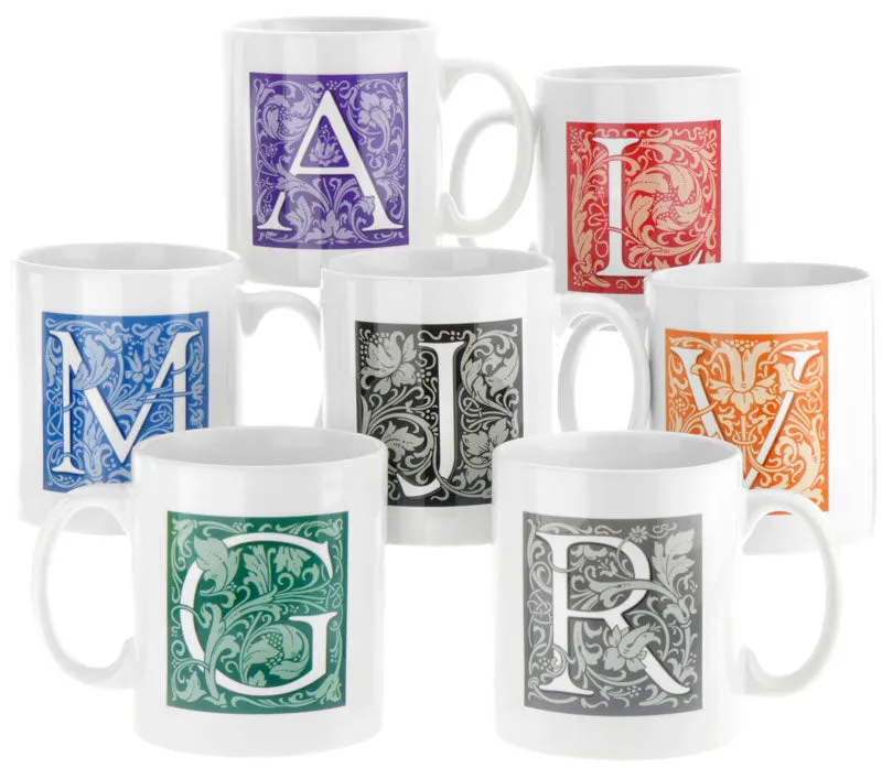 Decorated Initial Mug - Blue