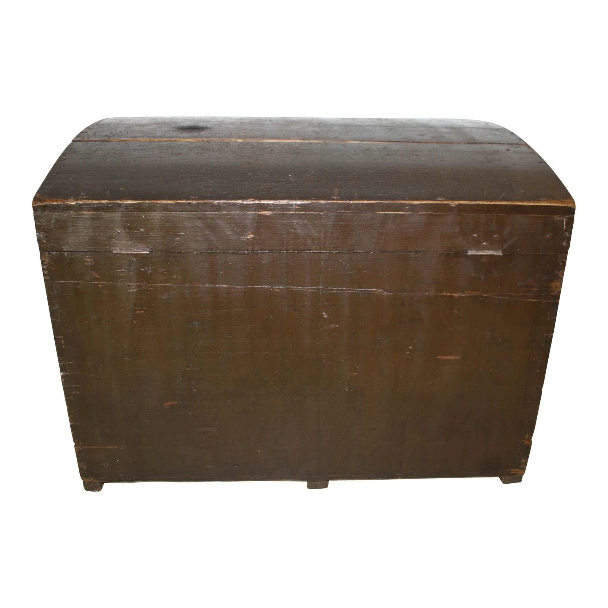 Dome-Top Wooden Steamer Chest