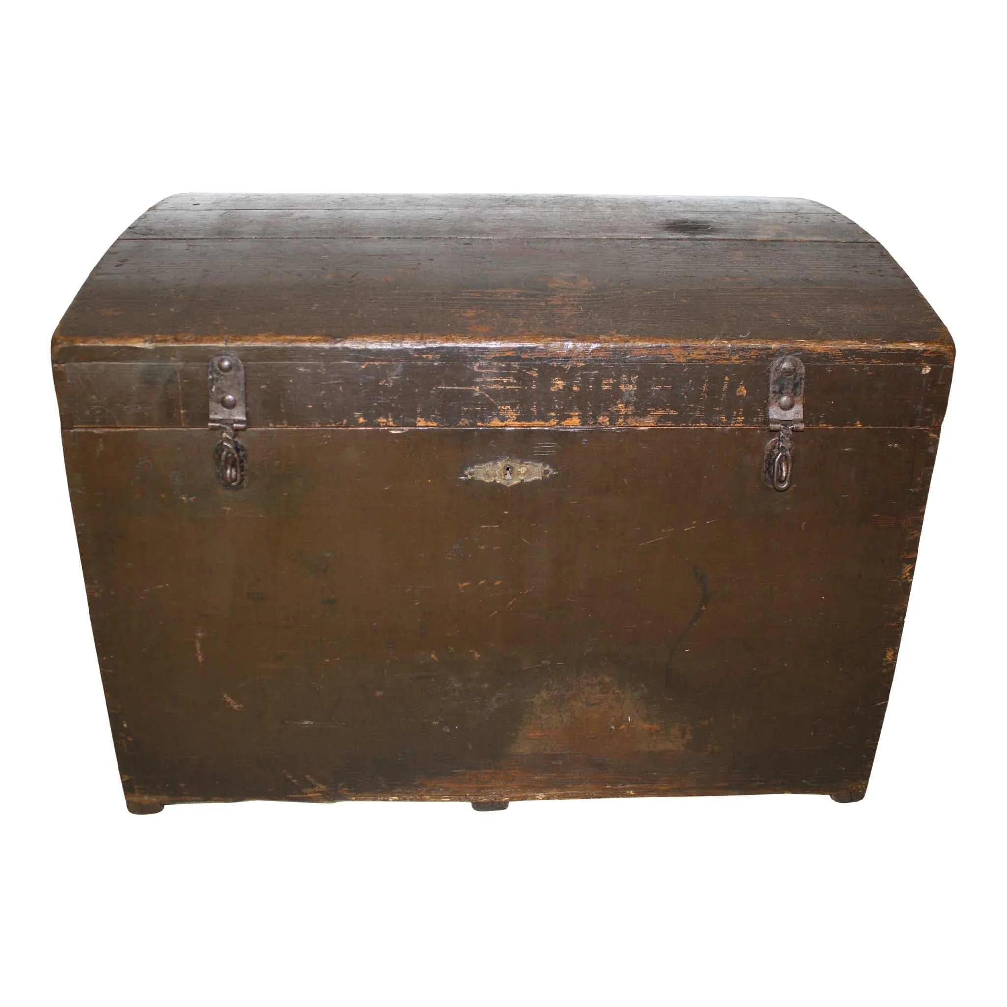 Dome-Top Wooden Steamer Chest