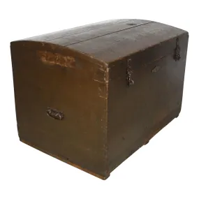 Dome-Top Wooden Steamer Chest