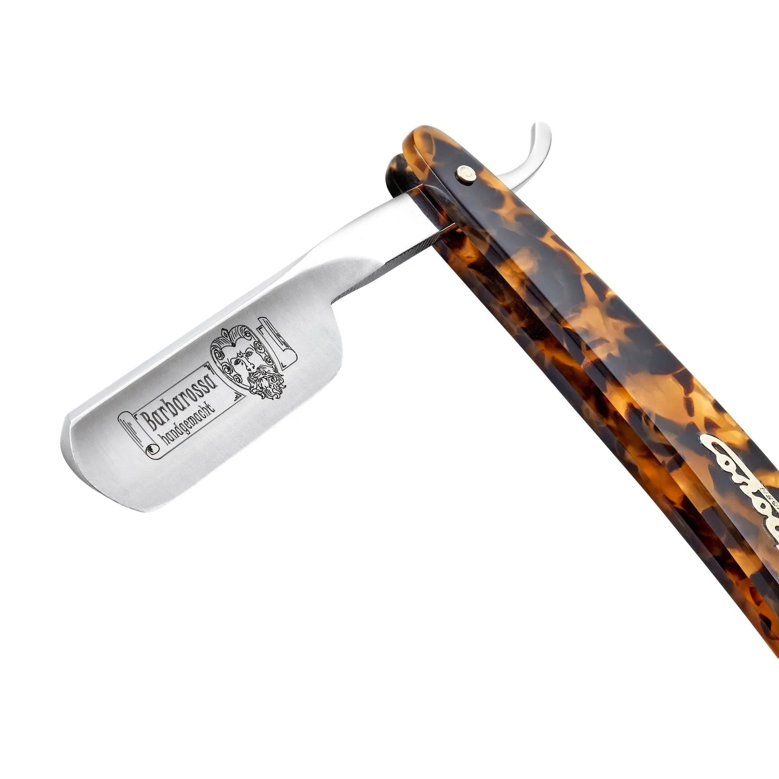 Dovo - "Barbarossa" Straight Razor, Imitation Tortoise Shell Handle, Round Point, 5/8"