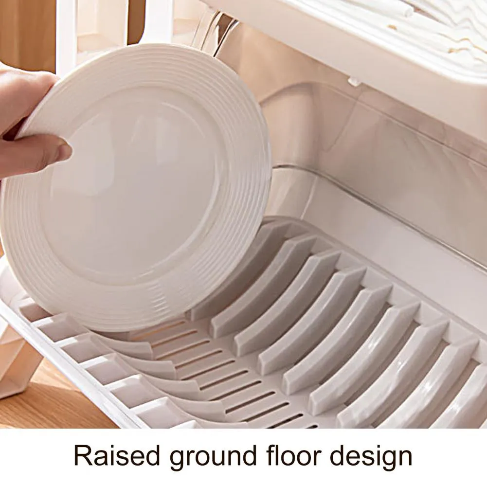 Dust-Proof Kitchen Dish Drainer Rack