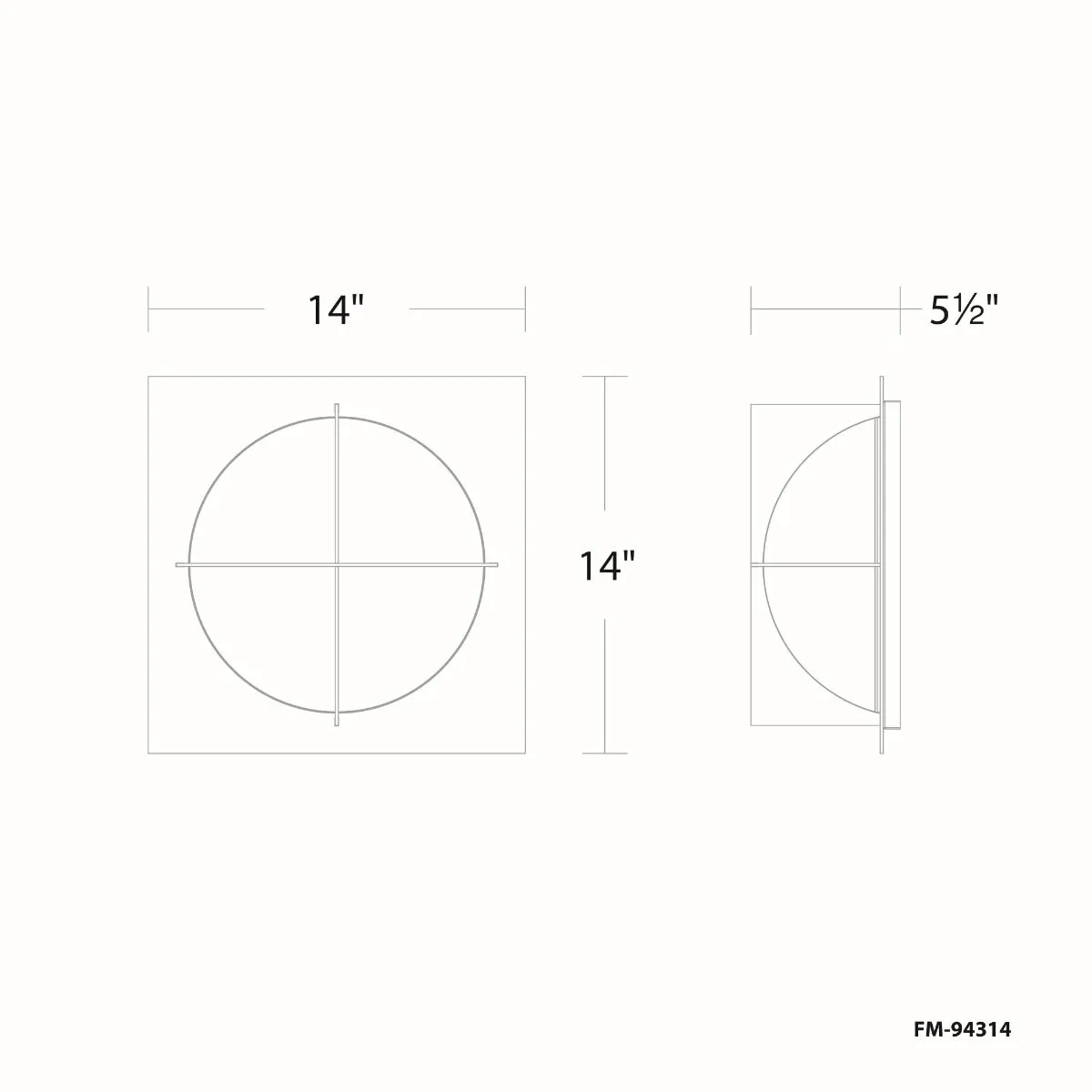 Echelon 14 in. LED Flush Mount Light Brass Finish