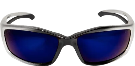 Edge Eyewear Kazbek GSK118 Black Frame with Gasket Blue Mirror Lens Glasses