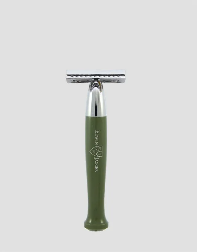 Edwin Jagger - Diffusion 72 Series - Double Edge Safety Razor, Green, Chrome Plated, Feather Blade