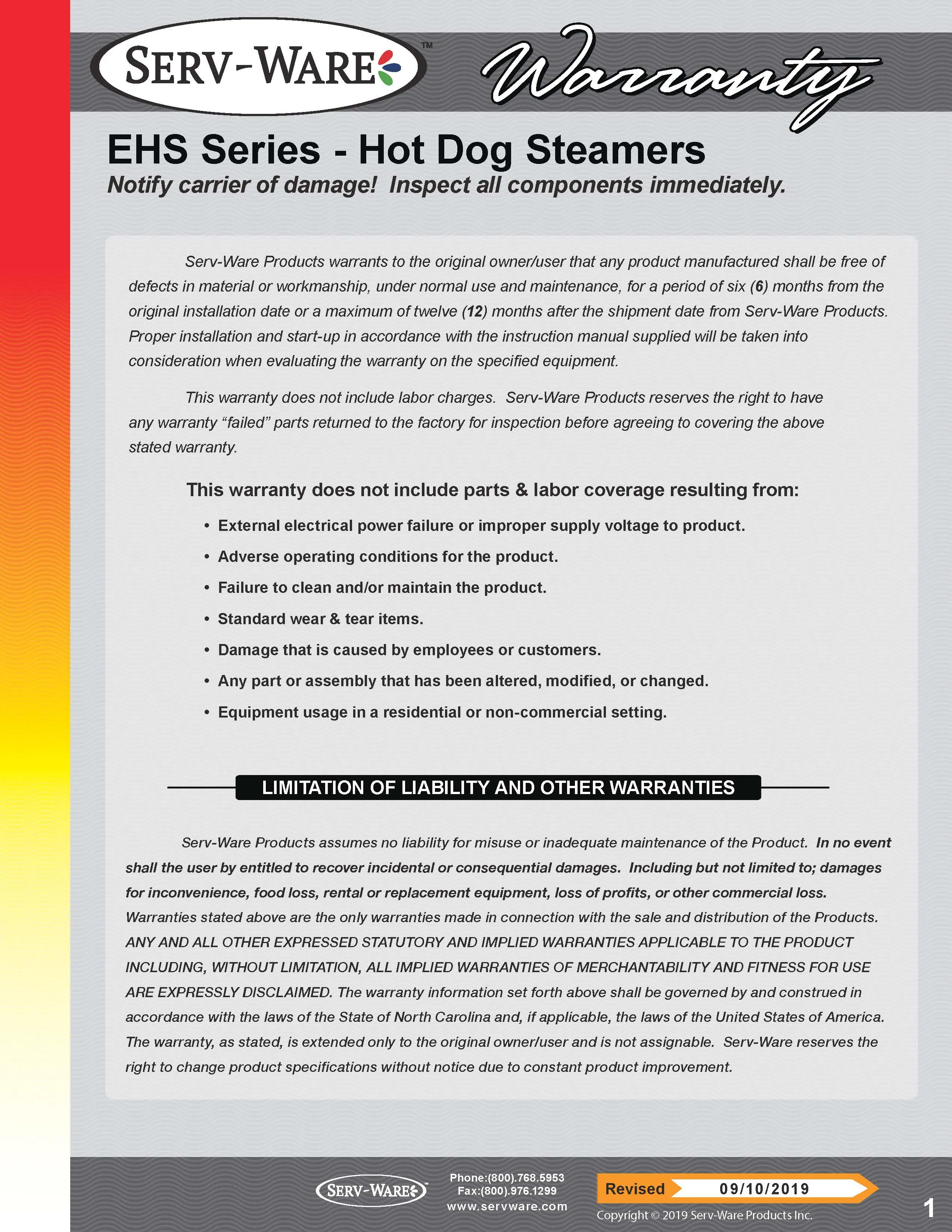 Electric Hot Dog Steamer, EHS-01