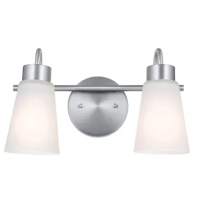 Erma 14 in. 2 Lights Vanity Light Brushed Nickel finish