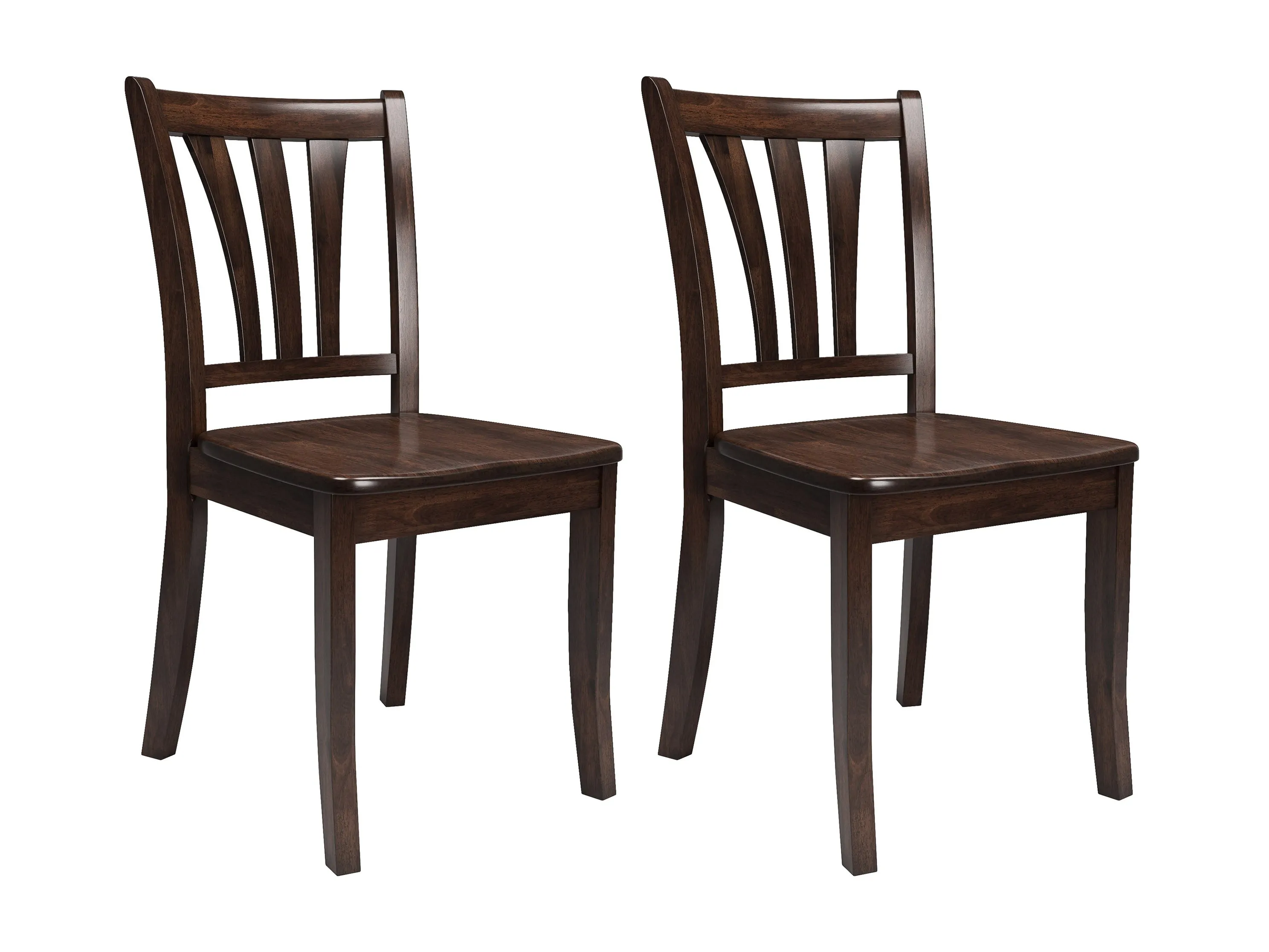 Espresso Solid Wood Dining Chairs Set of 2