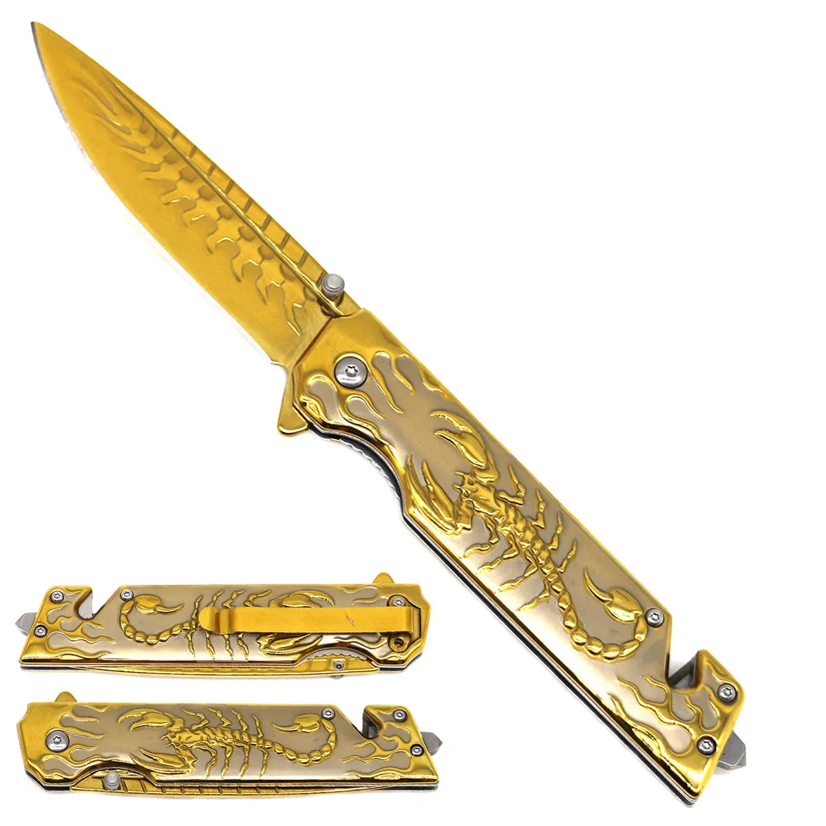 Falcon 9" Pocket Knife Semi Automatic Scorpion