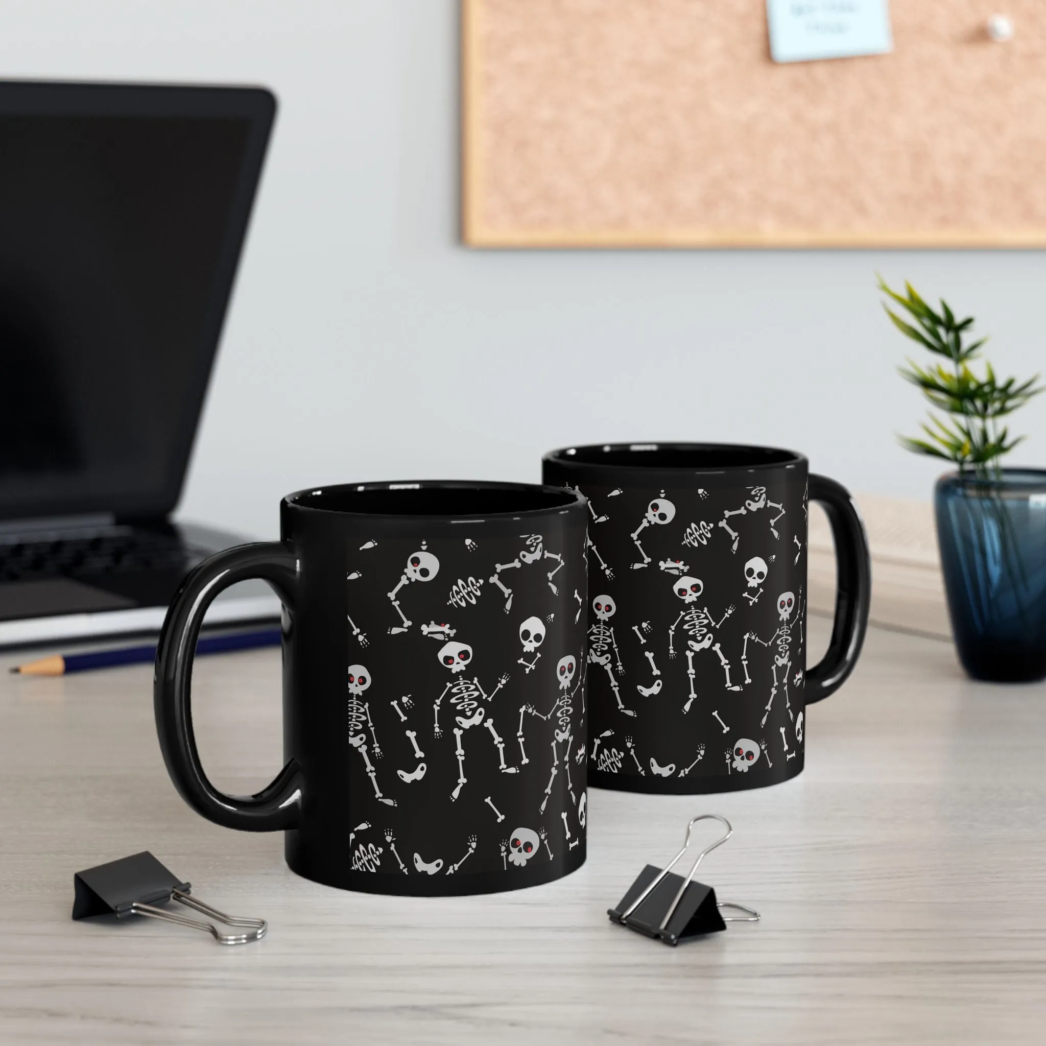 Funny Skeletons Halloween Black Mug (11oz, 15oz)