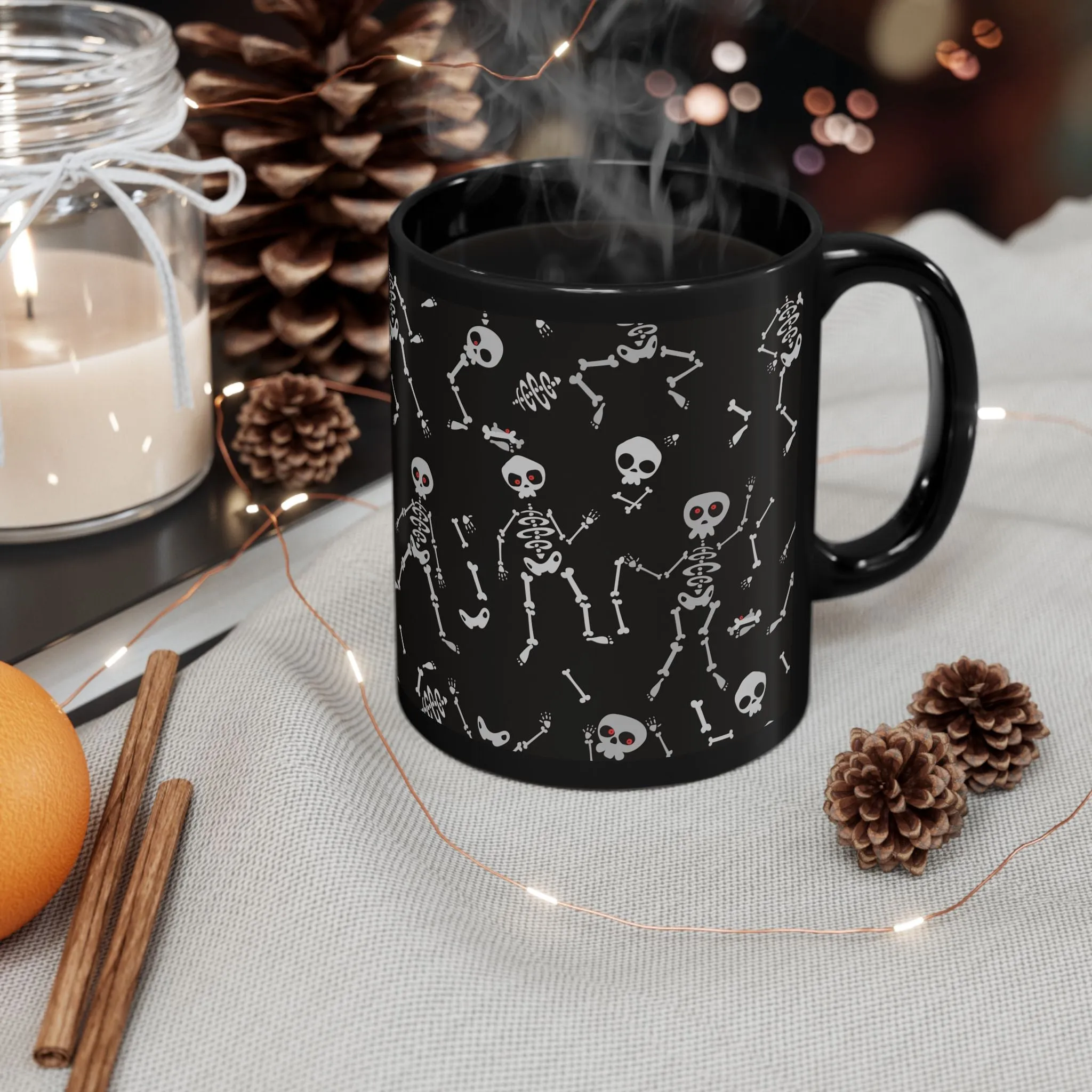 Funny Skeletons Halloween Black Mug (11oz, 15oz)