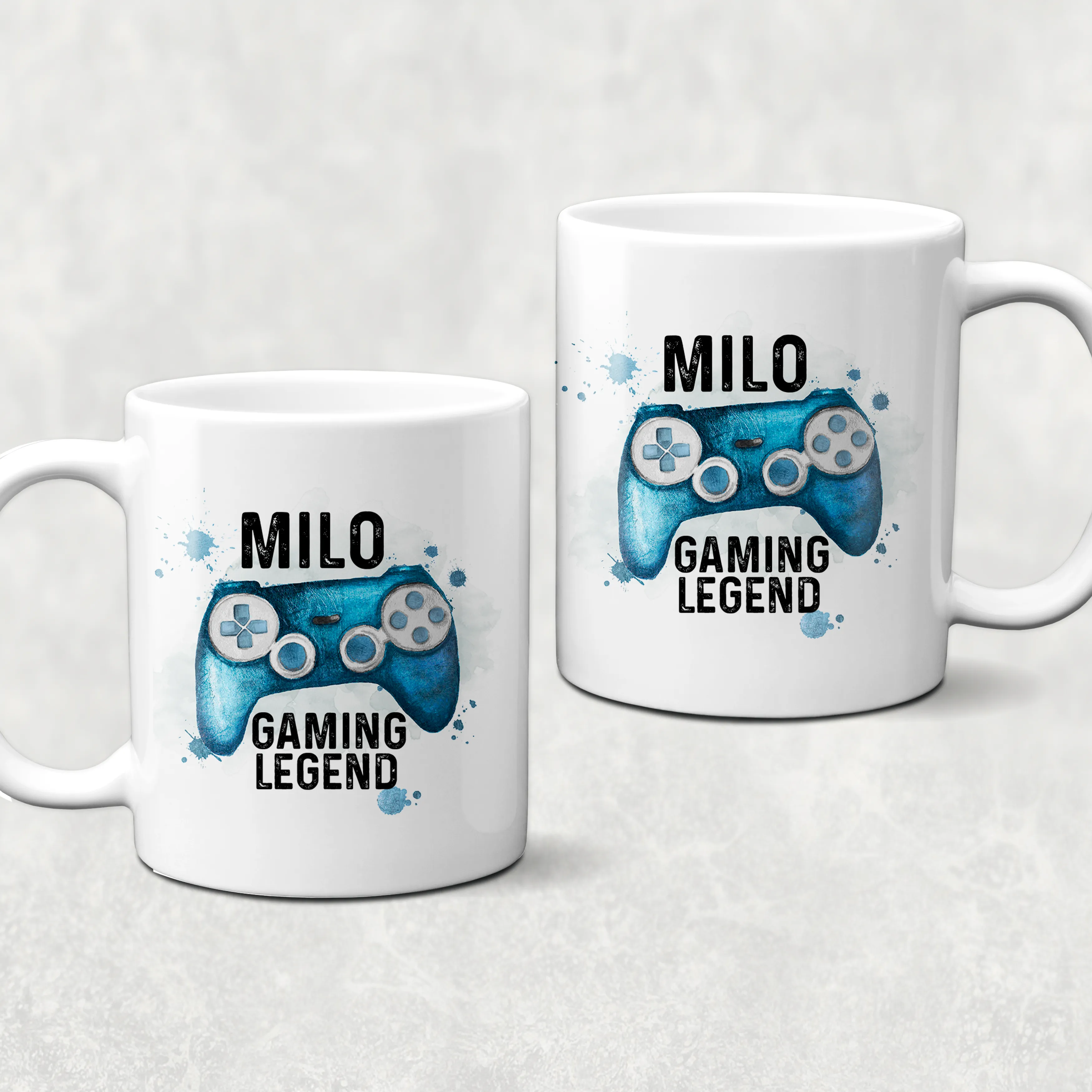 Gaming Legend Personalised Watercolour Mug