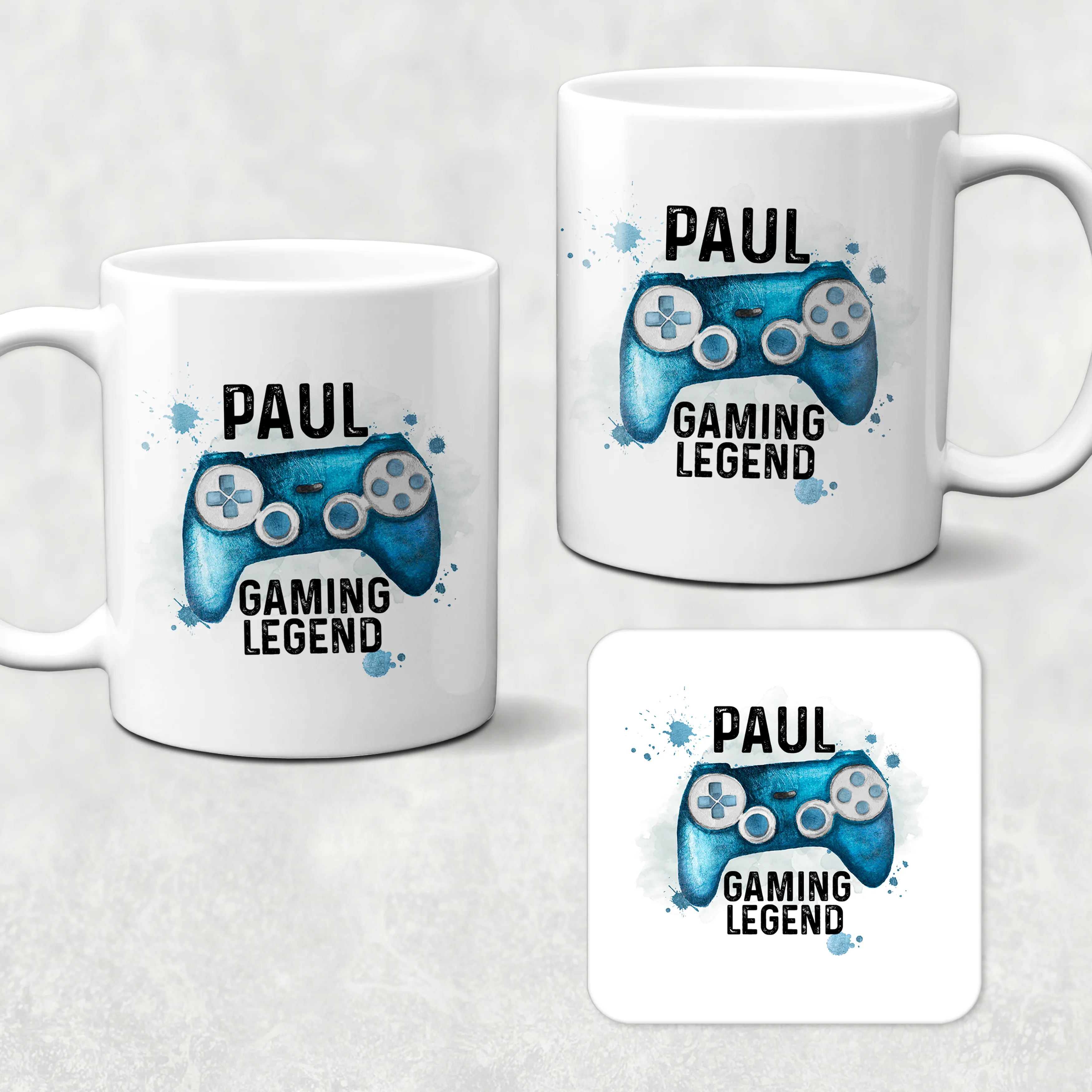 Gaming Legend Personalised Watercolour Mug