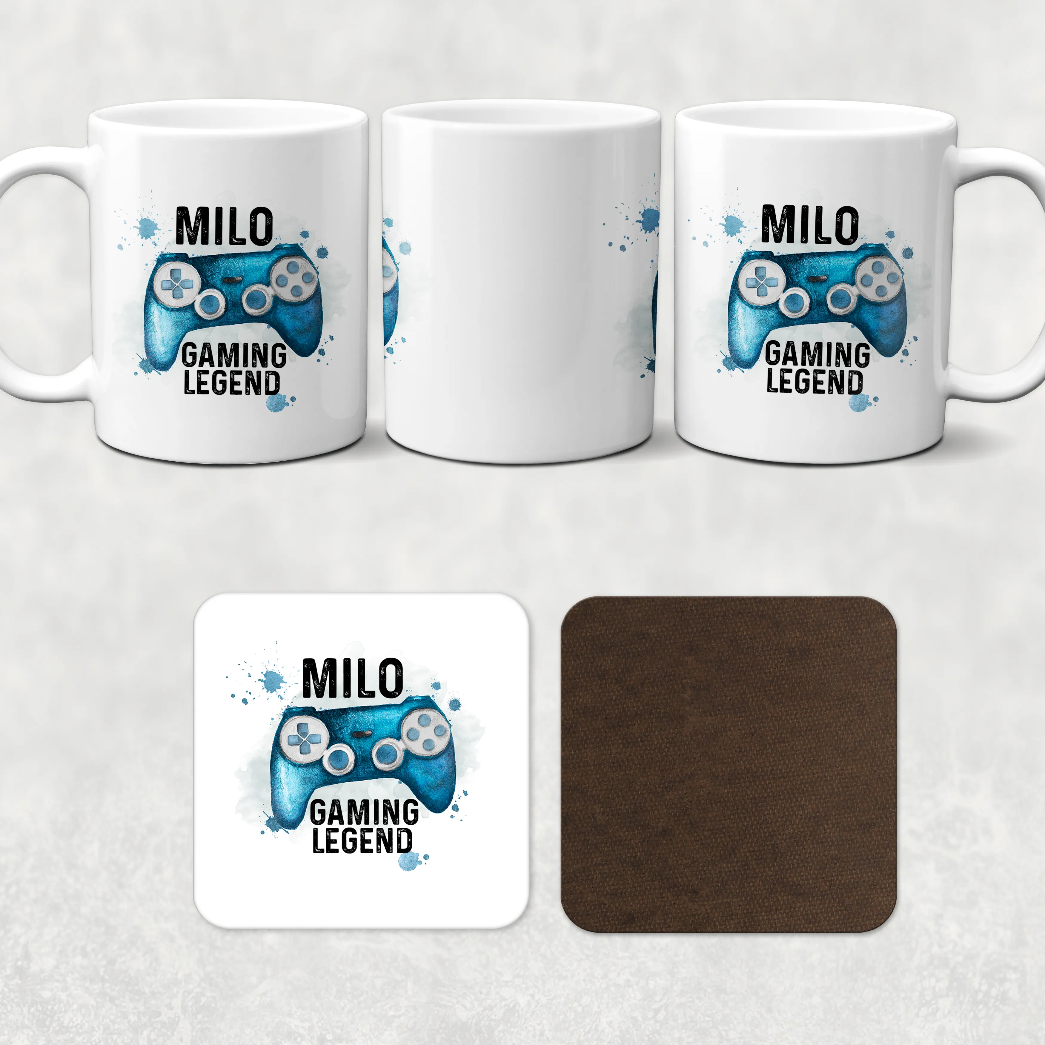 Gaming Legend Personalised Watercolour Mug