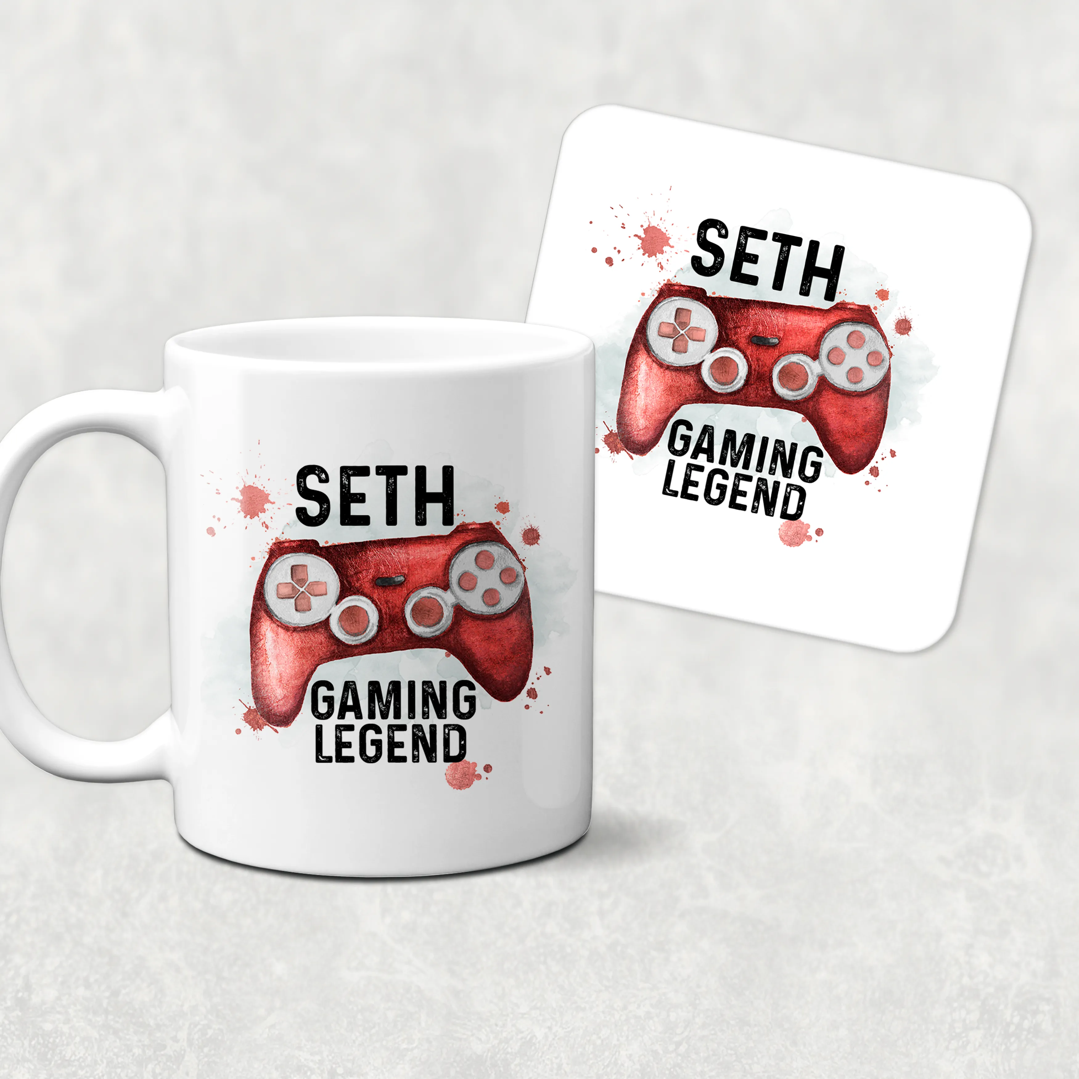 Gaming Legend Personalised Watercolour Mug