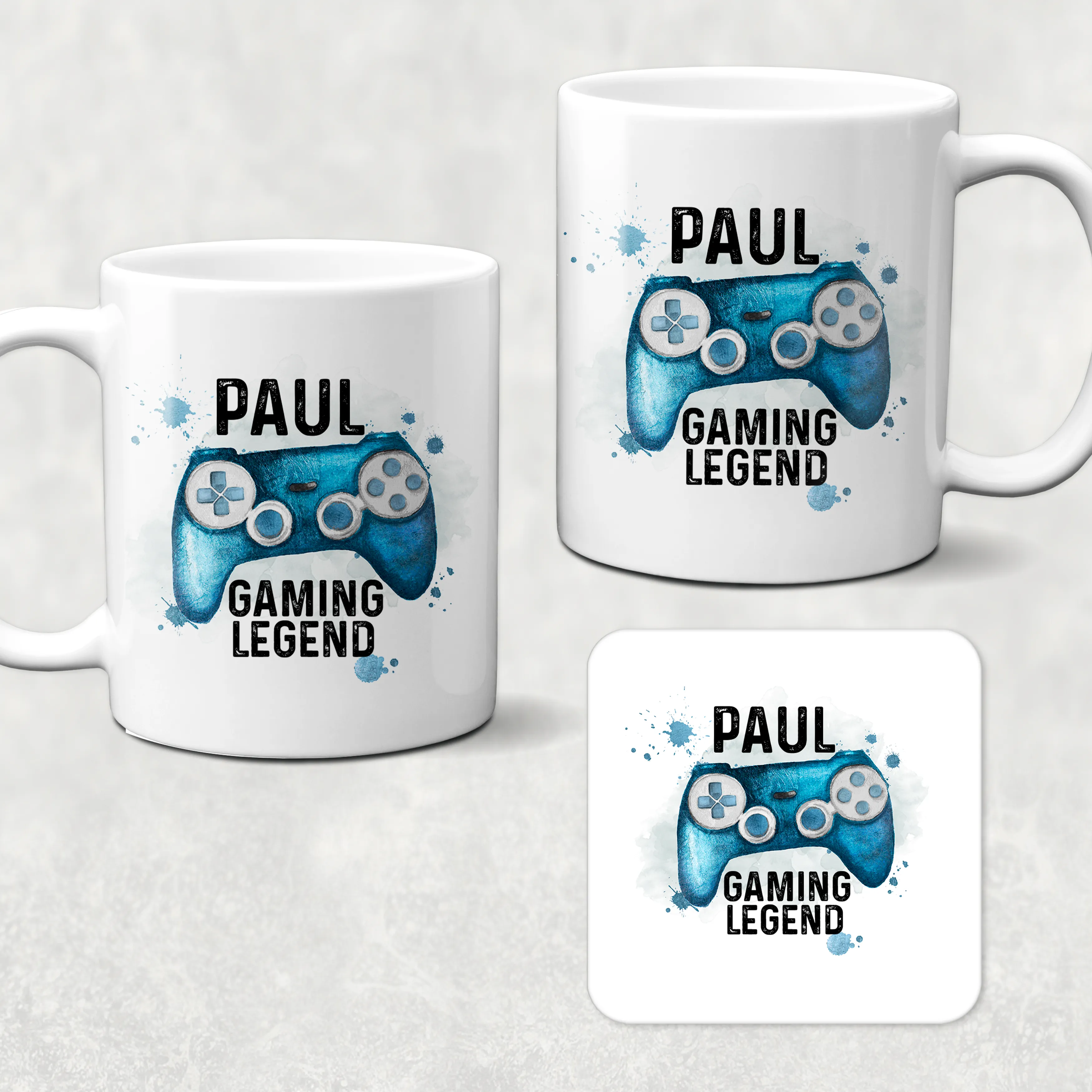 Gaming Legend Personalised Watercolour Mug