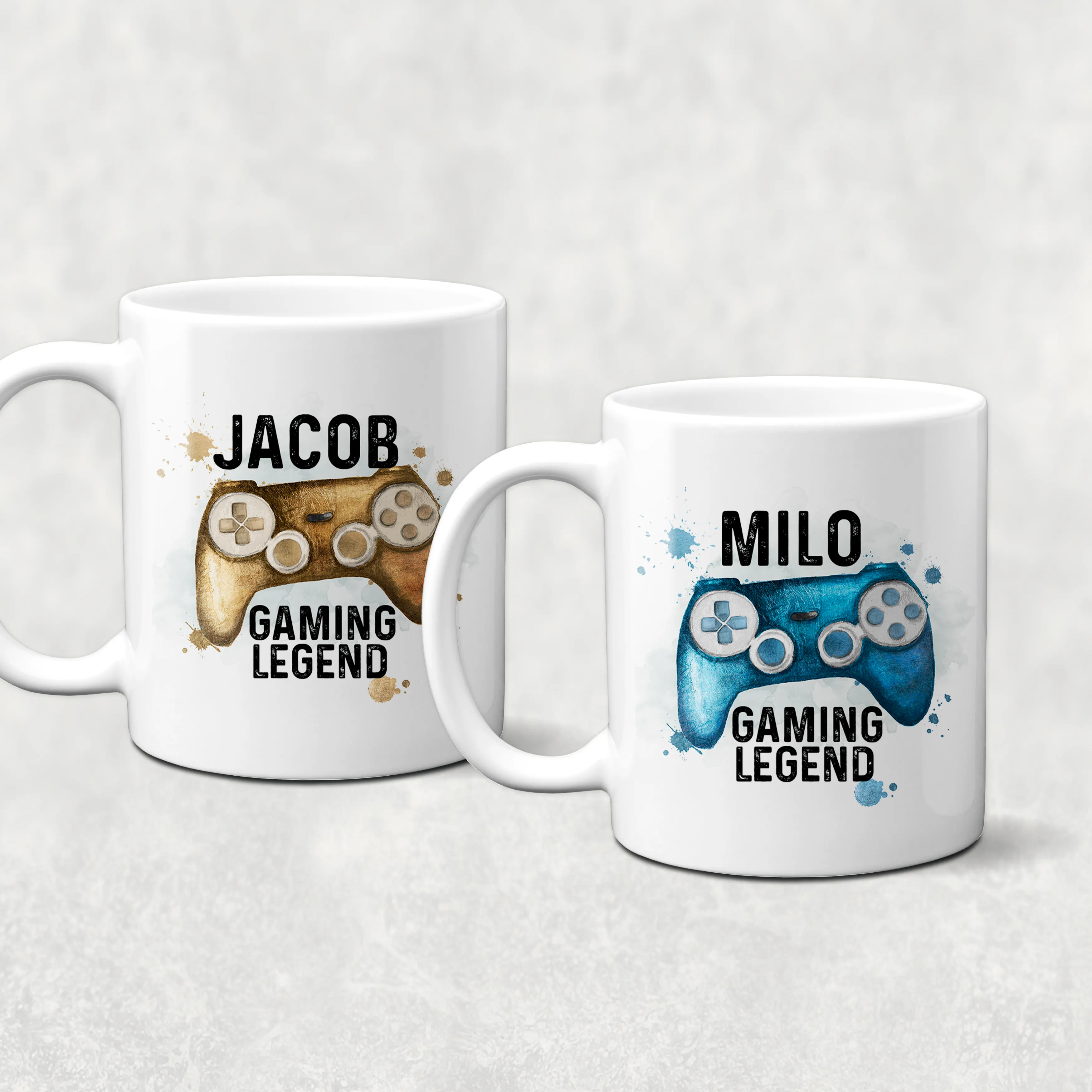 Gaming Legend Personalised Watercolour Mug