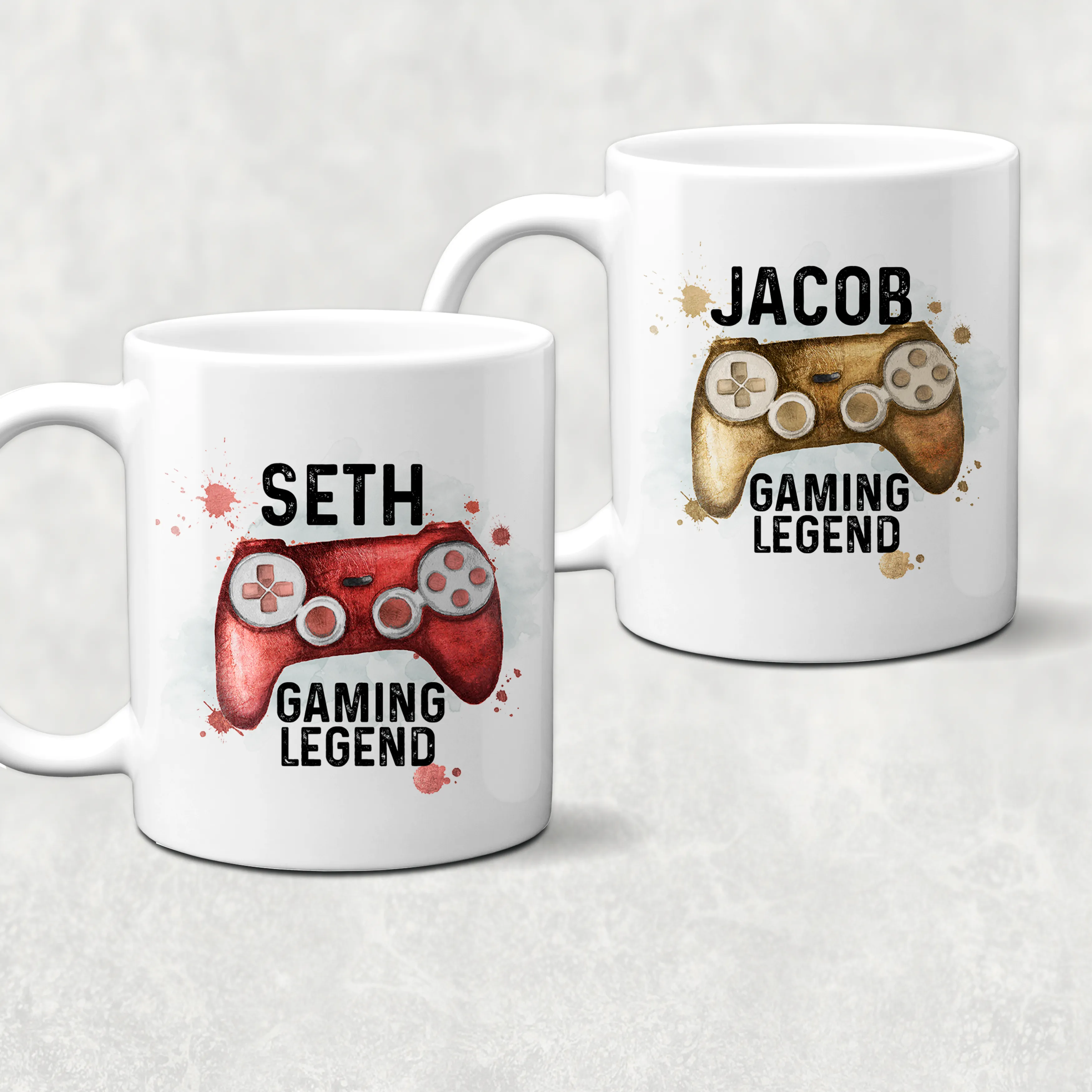 Gaming Legend Personalised Watercolour Mug