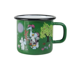 Garden, green enamel mug 3,7 dl