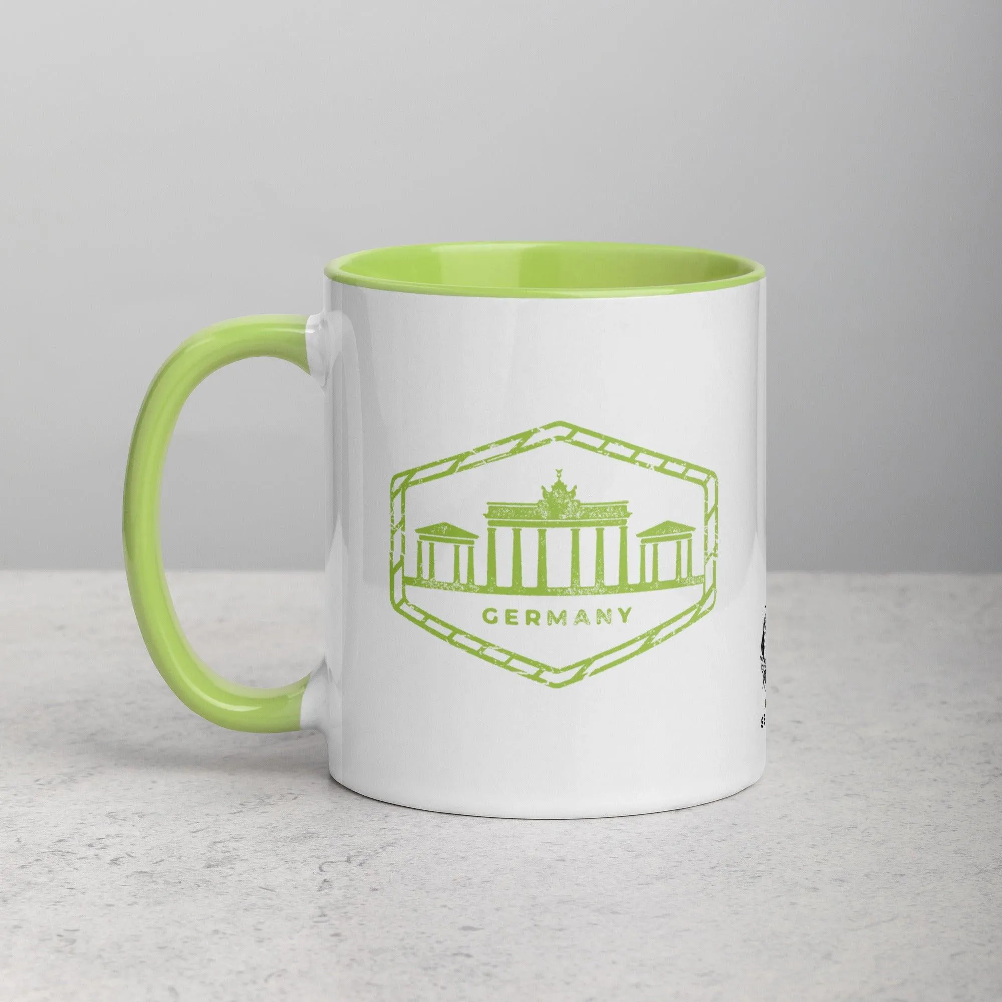 Germany Mug with Color Inside - Lime Green