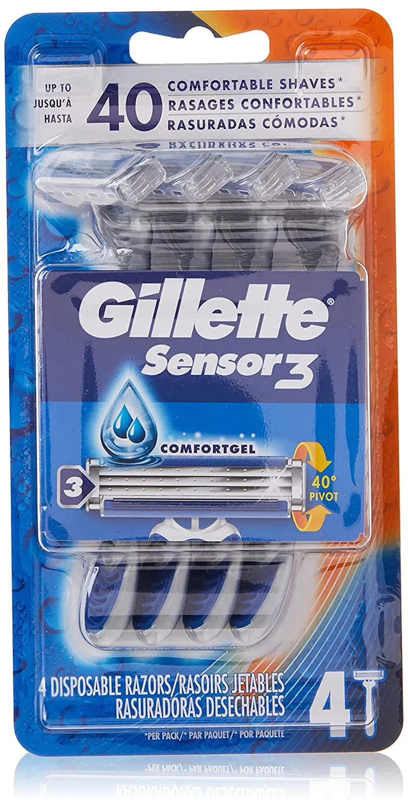 Gillette Sensor3 Comfort Disposable Razors for Men