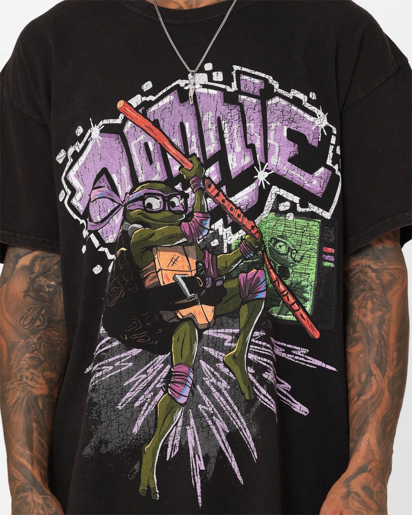 Goat Crew X Teenage Mutant Ninja Turtles Donatello Vintage T-Shirt Black Wash