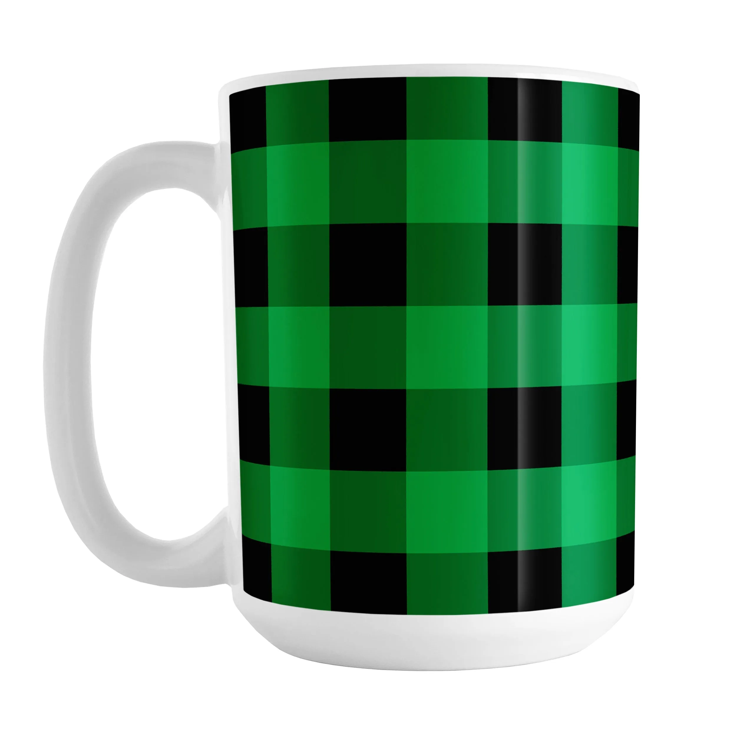 Green and Black Buffalo Plaid Mug