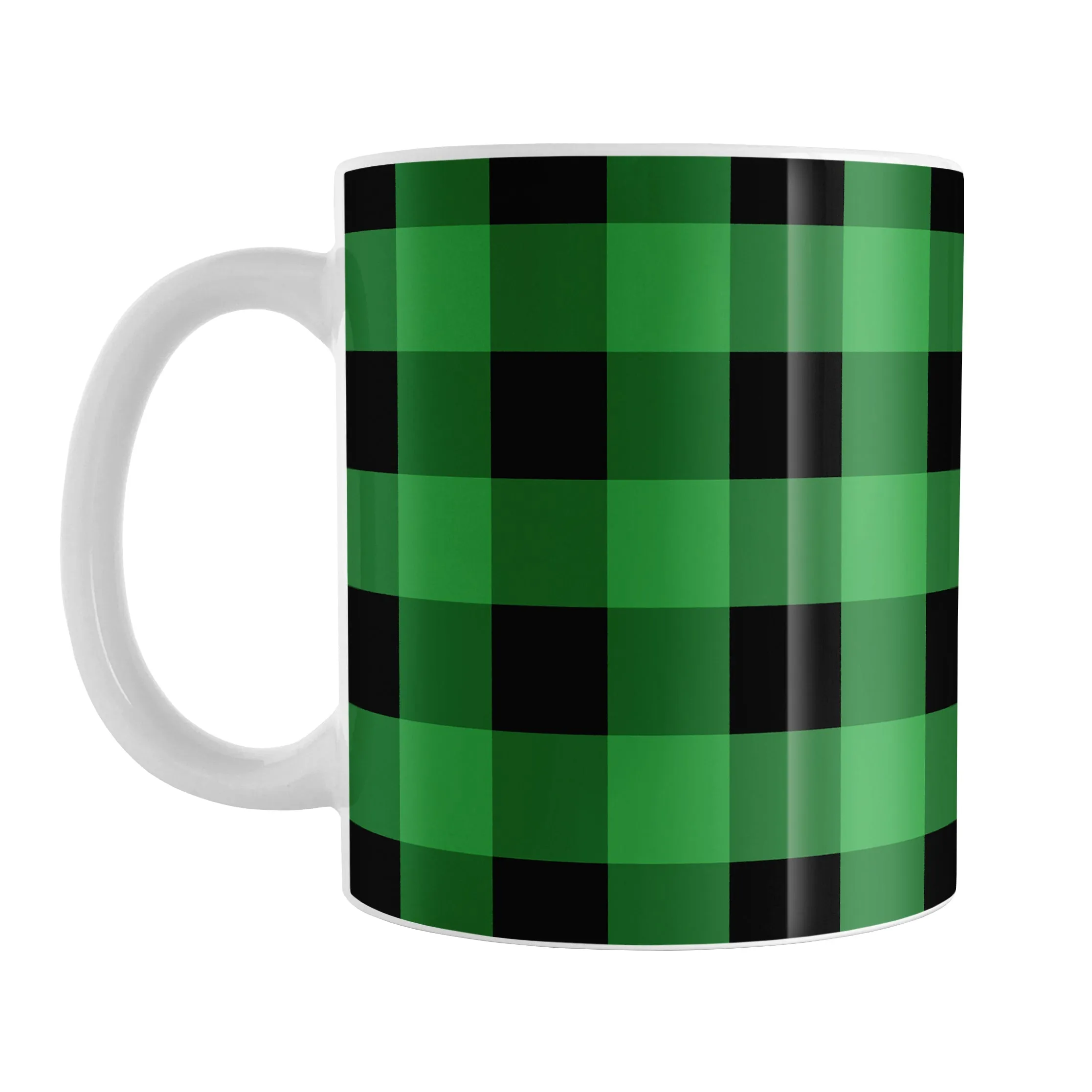 Green and Black Buffalo Plaid Mug