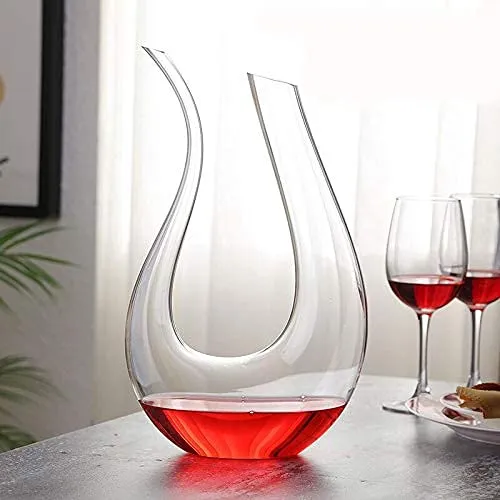 Hand Blown Wine Decanter 1500ml Wine Carafe Lead-free Crystal Glass Red Wine Carafe Wine Accessories 1.5L Clean