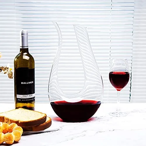 Hand Blown Wine Decanter 1500ml Wine Carafe Lead-free Crystal Glass Red Wine Carafe Wine Accessories 1.5L Clean