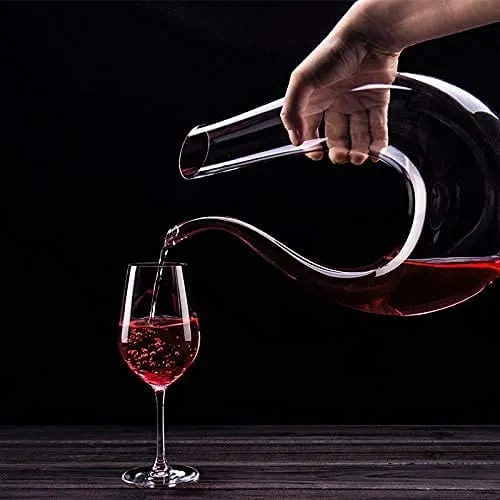 Hand Blown Wine Decanter 1500ml Wine Carafe Lead-free Crystal Glass Red Wine Carafe Wine Accessories 1.5L Clean