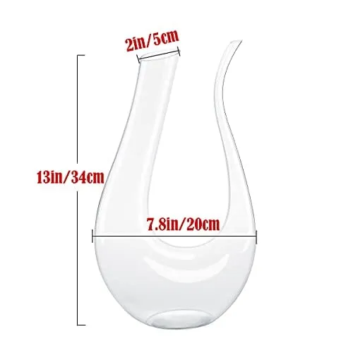 Hand Blown Wine Decanter 1500ml Wine Carafe Lead-free Crystal Glass Red Wine Carafe Wine Accessories 1.5L Clean